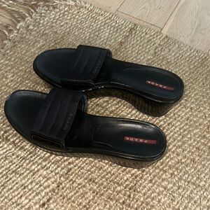 Prada Women's Elegant Black Slide Sandals